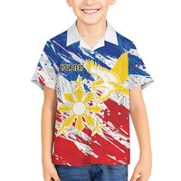 Personalized Filipino Sun and Stars Family Matching Short Sleeve Bodycon Dress and Hawaiian Shirt Grunge Vibes LT7 Son's Shirt White - Polynesian Pride