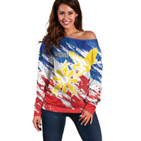 Personalized Filipino Sun and Stars Off Shoulder Sweater Grunge Vibes