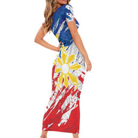 Personalized Filipino Sun and Stars Short Sleeve Bodycon Dress Grunge Vibes