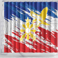 Filipino Sun and Stars Shower Curtain Grunge Vibes
