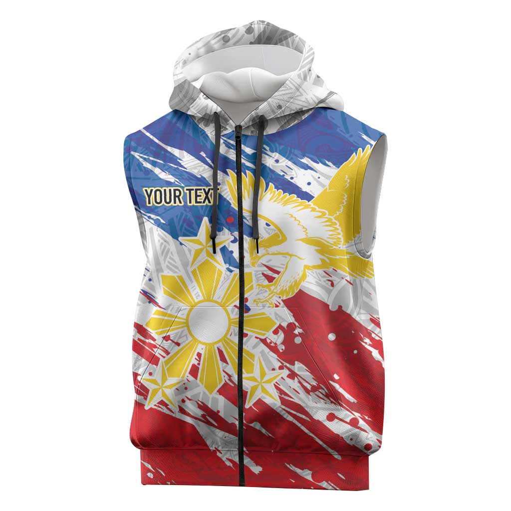 Personalized Filipino Sun and Stars Sleeveless Zip Hoodie Grunge Vibes