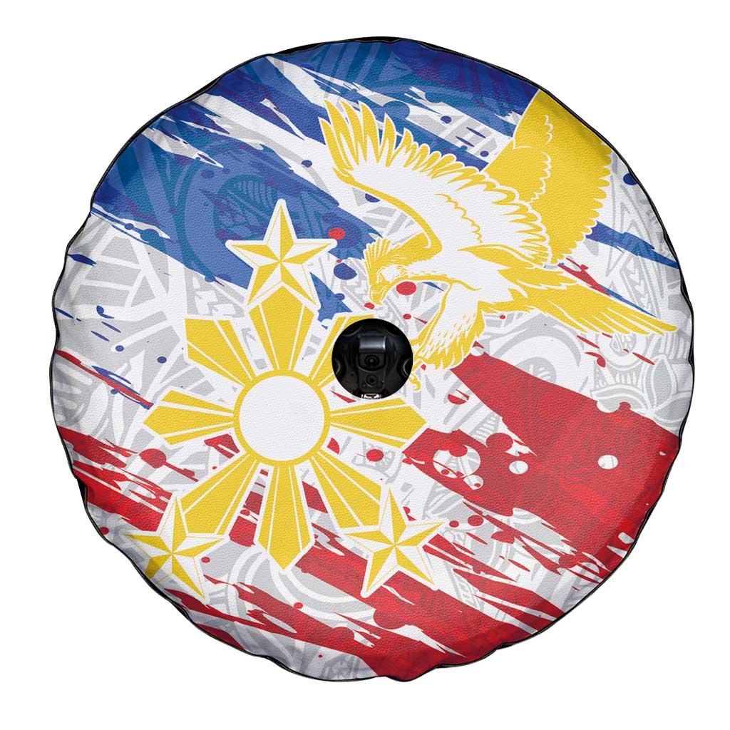 Filipino Sun and Stars Spare Tire Cover Grunge Vibes