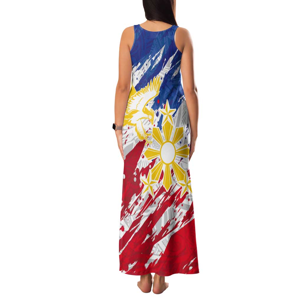 Personalized Filipino Sun and Stars Tank Maxi Dress Grunge Vibes