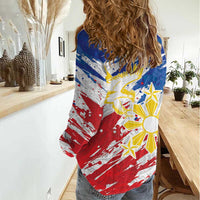 Personalized Filipino Sun and Stars Women Casual Shirt Grunge Vibes