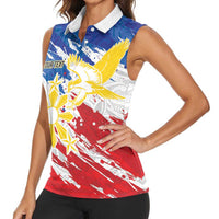 Personalized Filipino Sun and Stars Women Sleeveless Polo Shirt Grunge Vibes