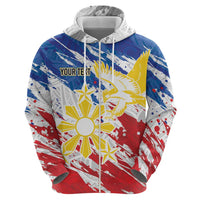 Personalized Filipino Sun and Stars Zip Hoodie Grunge Vibes