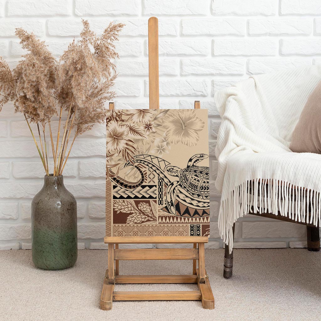 Vaiaso o le Gagana Samoa Canvas Wall Art Siapo Motif Beige