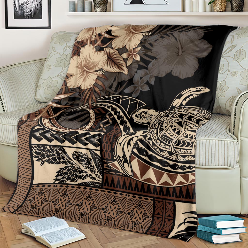 Vaiaso o le Gagana Samoa Blanket Siapo Motif Black