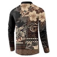 Vaiaso o le Gagana Samoa Button Sweatshirt Siapo Motif Black