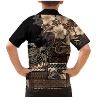 Vaiaso o le Gagana Samoa Family Matching Mermaid Dress and Hawaiian Shirt Siapo Motif Black LT7 - Polynesian Pride