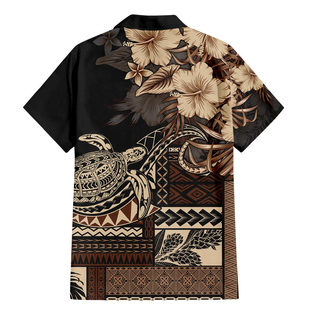 Vaiaso o le Gagana Samoa Family Matching Mermaid Dress and Hawaiian Shirt Siapo Motif Black LT7 - Polynesian Pride