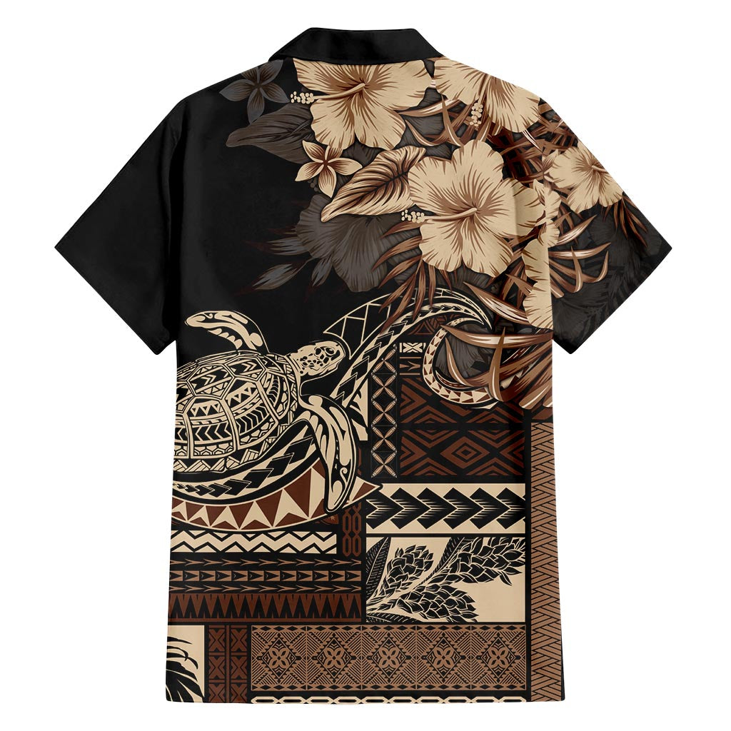 Vaiaso o le Gagana Samoa Family Matching Off Shoulder Maxi Dress and Hawaiian Shirt Siapo Motif Black LT7 - Polynesian Pride