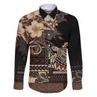 Vaiaso o le Gagana Samoa Family Matching Short Sleeve Bodycon Dress and Hawaiian Shirt Siapo Motif Black LT7 Dad's Shirt - Long Sleeve Black - Polynesian Pride