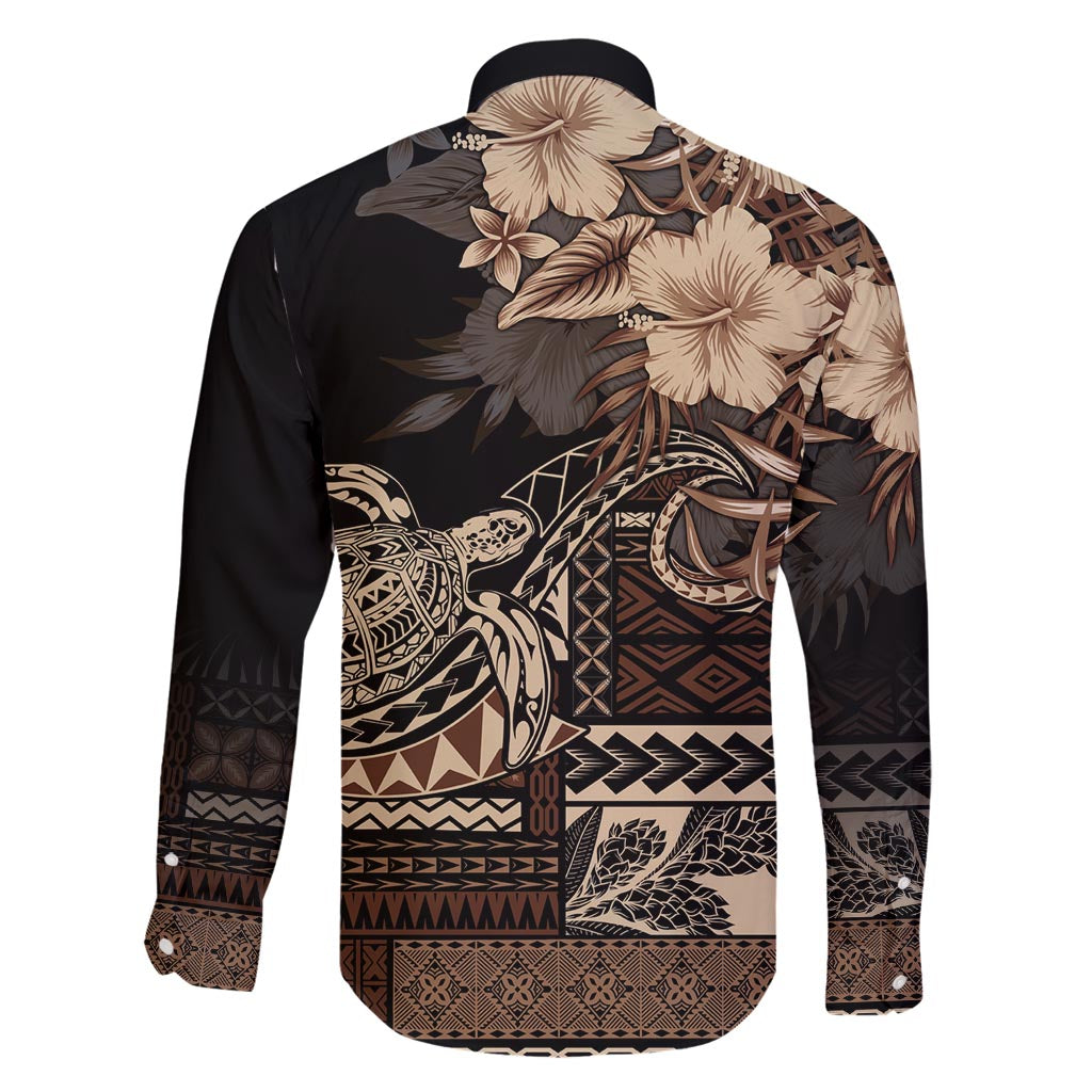 Vaiaso o le Gagana Samoa Family Matching Summer Maxi Dress and Hawaiian Shirt Siapo Motif Black LT7 - Polynesian Pride