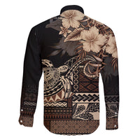 Vaiaso o le Gagana Samoa Family Matching Summer Maxi Dress and Hawaiian Shirt Siapo Motif Black LT7 - Polynesian Pride