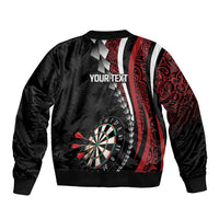 Personalized New Zealand Darts Bomber Jacket Kowhaiwhai Whero Koiri - Manaia LT7 - Polynesian Pride