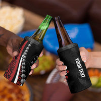 Personalized New Zealand Darts 4 in 1 Can Cooler Tumbler Kowhaiwhai Whero Koiri - Manaia