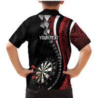 Personalized New Zealand Darts Family Matching Mermaid Dress and Hawaiian Shirt Kowhaiwhai Whero Koiri - Manaia LT7 - Polynesian Pride