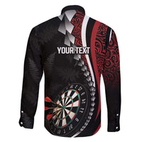 Personalized New Zealand Darts Family Matching Mermaid Dress and Hawaiian Shirt Kowhaiwhai Whero Koiri - Manaia LT7 - Polynesian Pride