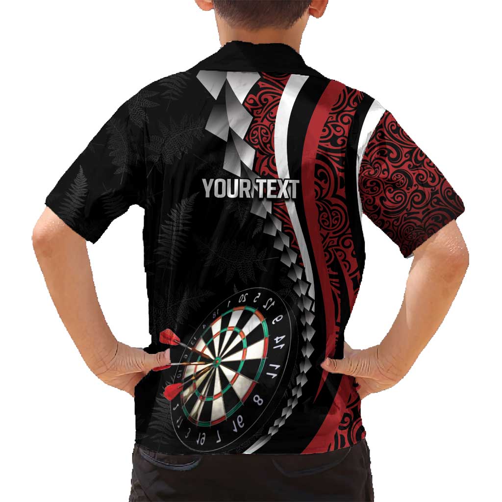 Personalized New Zealand Darts Family Matching Summer Maxi Dress and Hawaiian Shirt Kowhaiwhai Whero Koiri - Manaia LT7 - Polynesian Pride