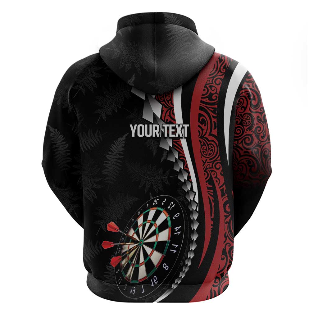 Personalized New Zealand Darts Hoodie Kowhaiwhai Whero Koiri - Manaia