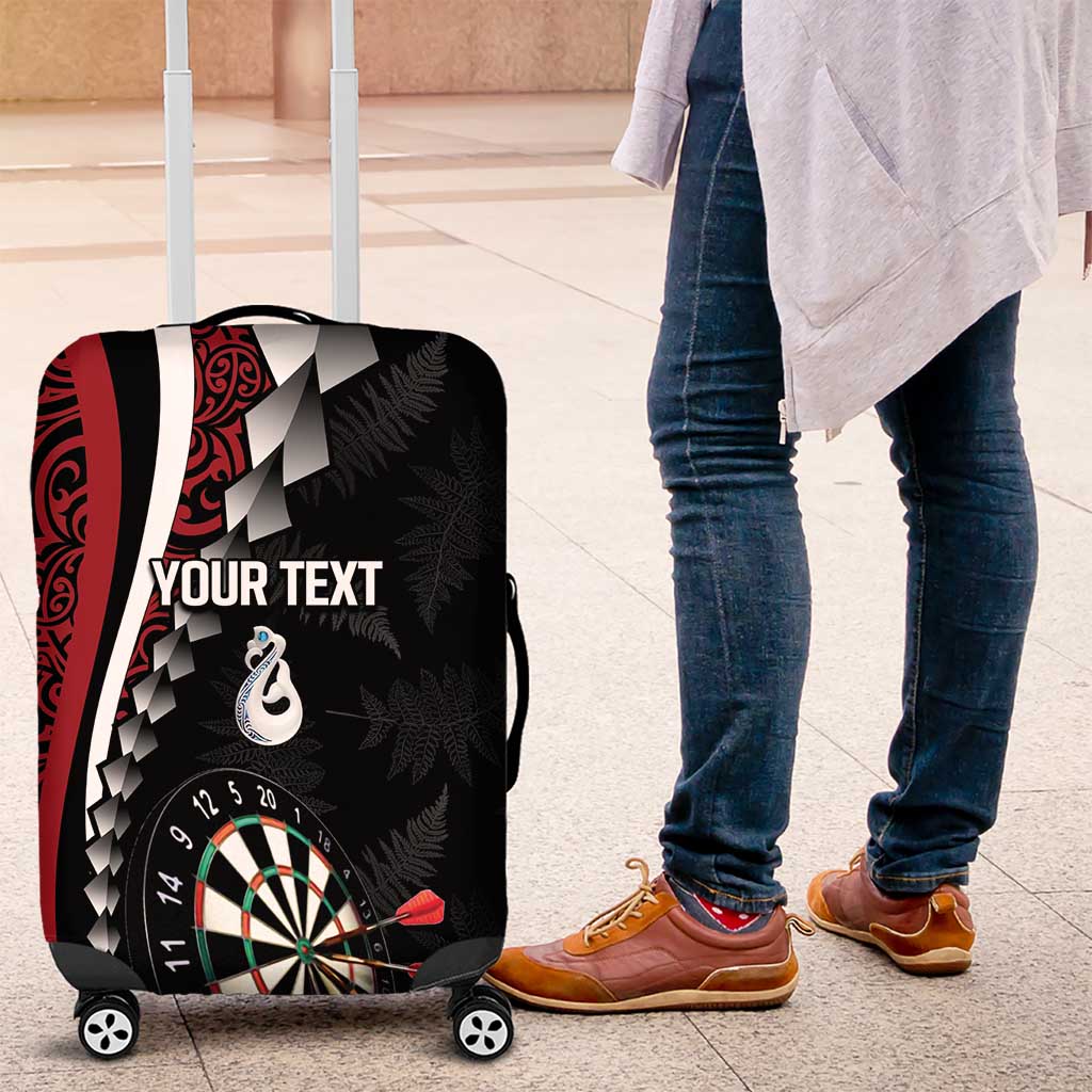 Personalized New Zealand Darts Luggage Cover Kowhaiwhai Whero Koiri - Manaia LT7 Red - Polynesian Pride