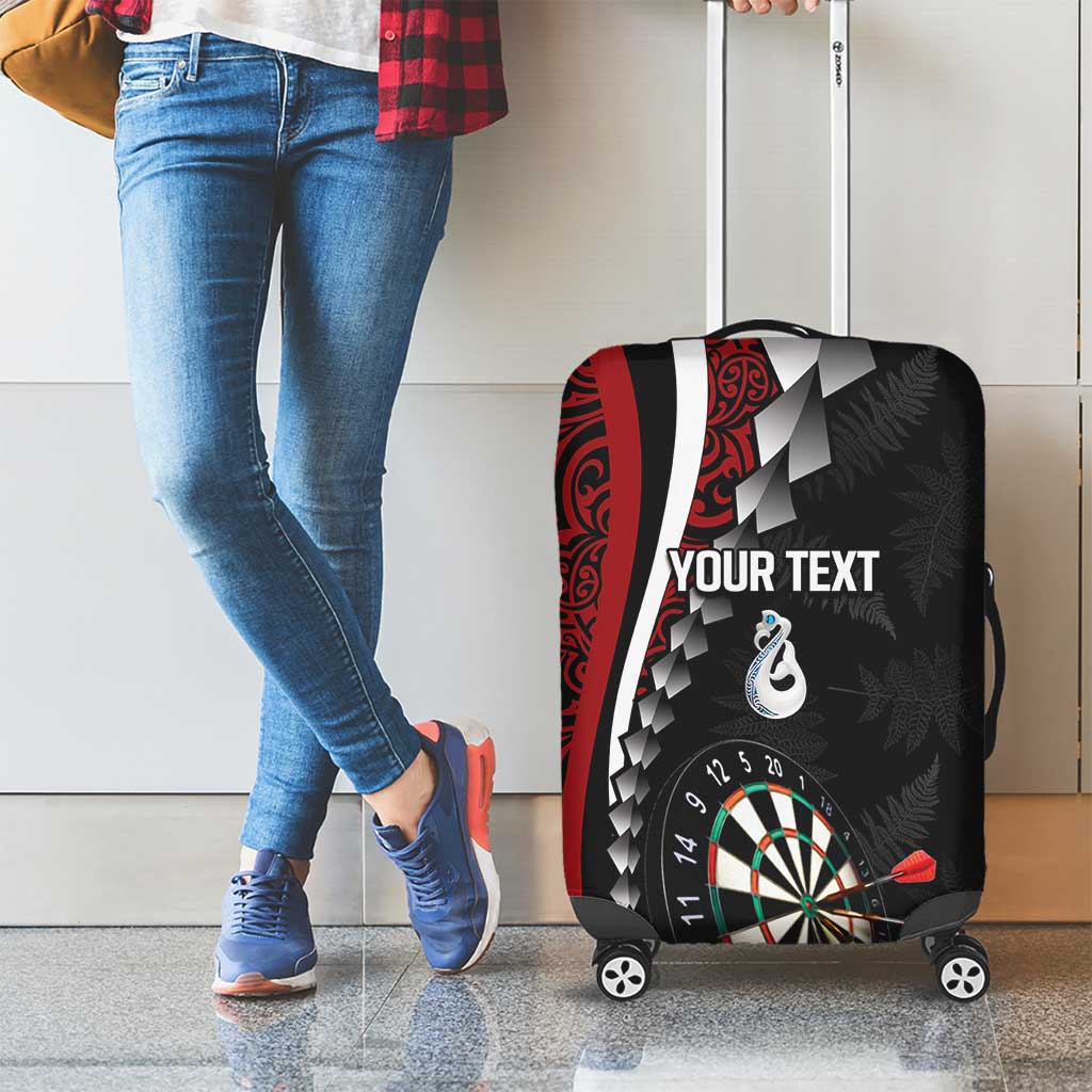 Personalized New Zealand Darts Luggage Cover Kowhaiwhai Whero Koiri - Manaia LT7 - Polynesian Pride
