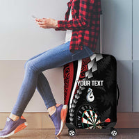 Personalized New Zealand Darts Luggage Cover Kowhaiwhai Whero Koiri - Manaia LT7 - Polynesian Pride