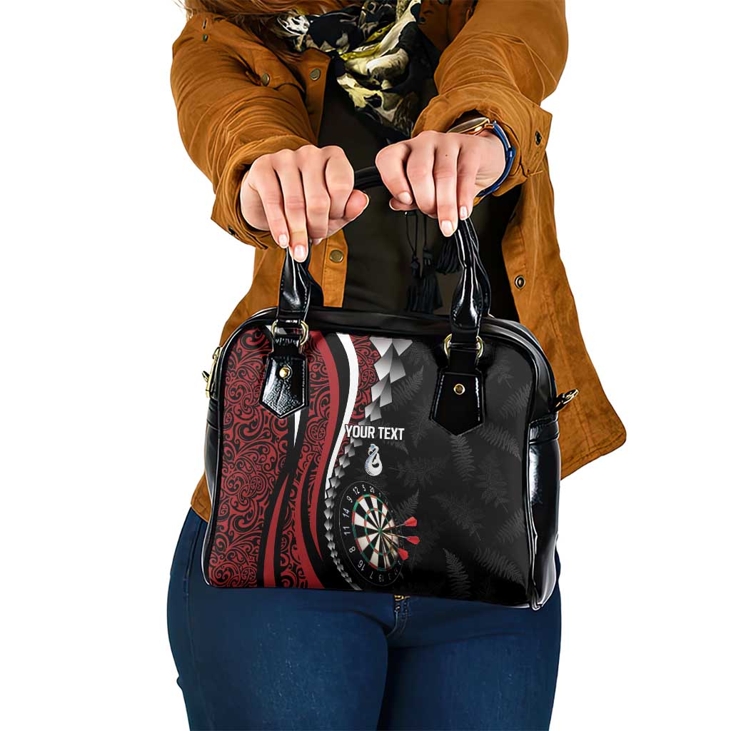 Personalized New Zealand Darts Shoulder Handbag Kowhaiwhai Whero Koiri - Manaia