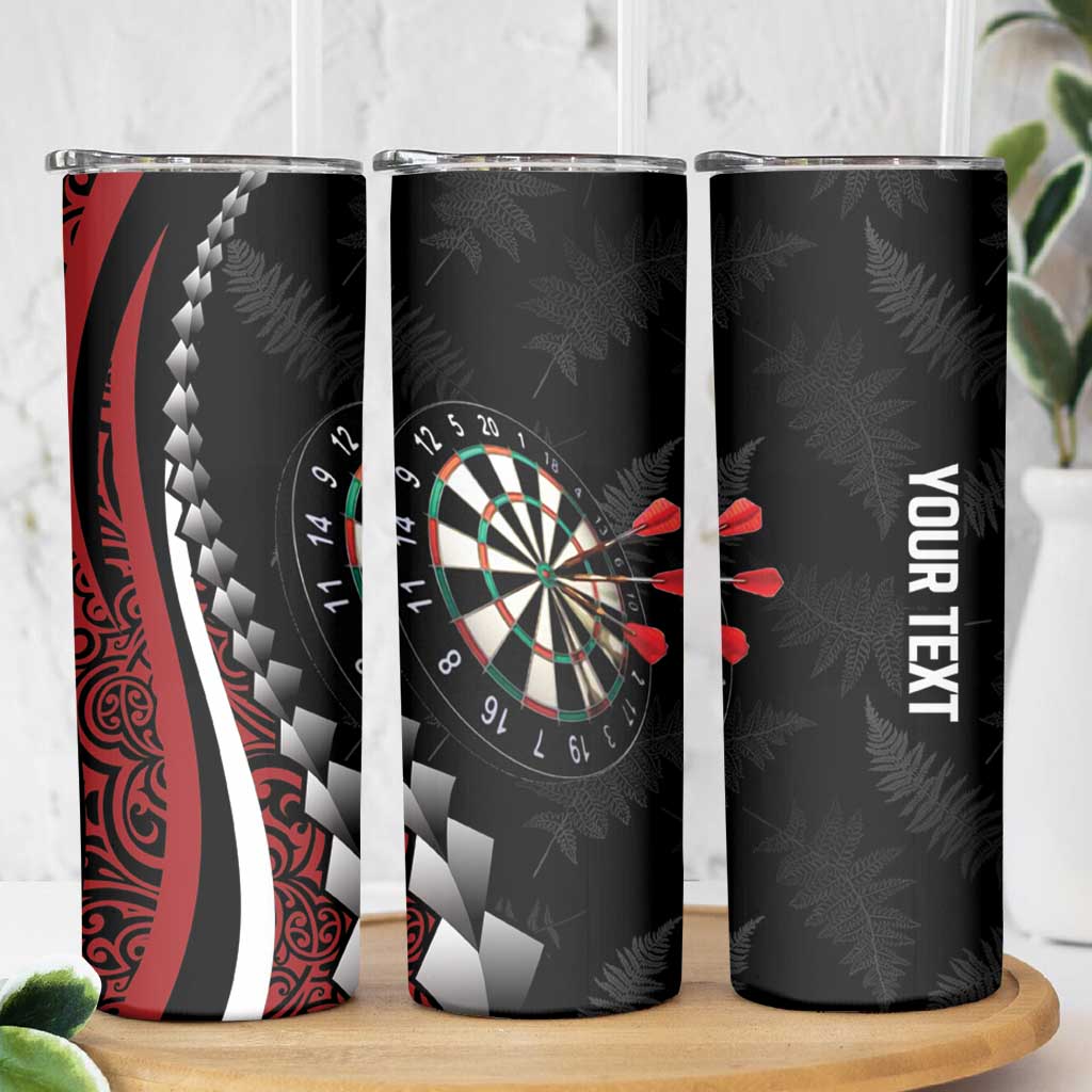 Personalized New Zealand Darts Skinny Tumbler Kowhaiwhai Whero Koiri - Manaia LT7 - Polynesian Pride