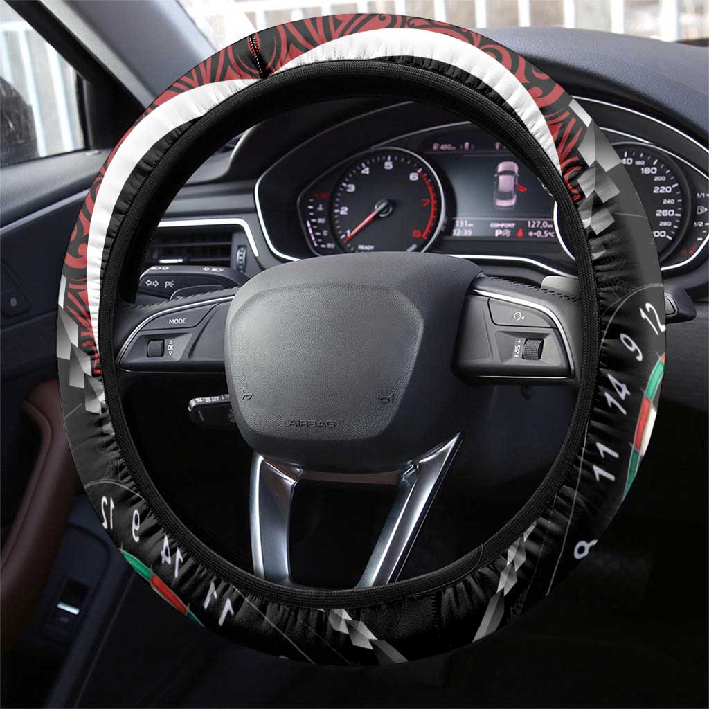 New Zealand Darts Steering Wheel Cover Kowhaiwhai Whero Koiri - Manaia