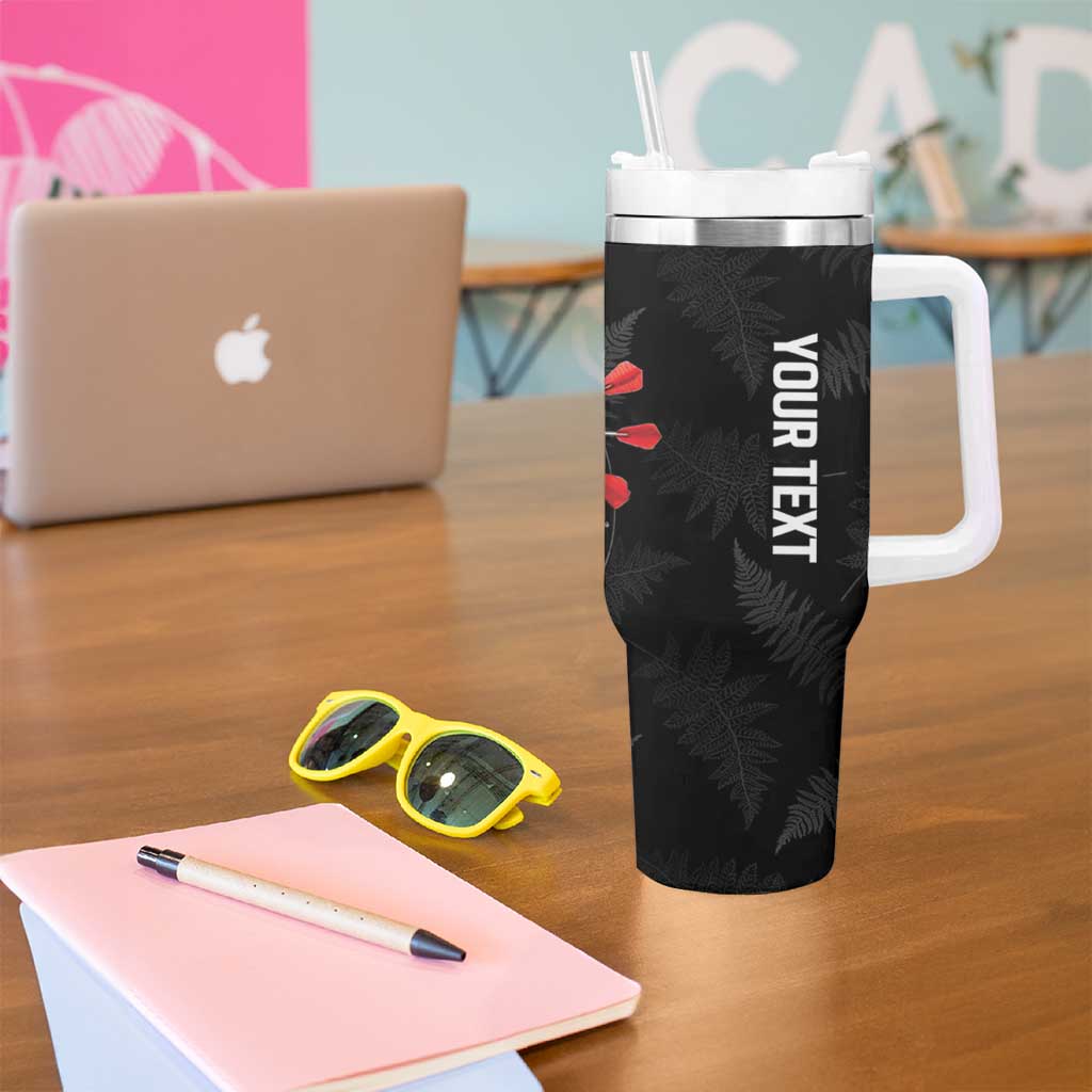 Personalized New Zealand Darts Tumbler With Handle Kowhaiwhai Whero Koiri - Manaia