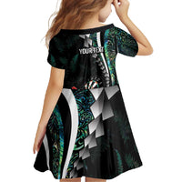 Personalized New Zealand Darts Family Matching Long Sleeve Bodycon Dress and Hawaiian Shirt Paua Shell Koiri - Manaia LT7 - Polynesian Pride
