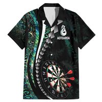 Personalized New Zealand Darts Family Matching Mermaid Dress and Hawaiian Shirt Paua Shell Koiri - Manaia LT7 Dad's Shirt - Short Sleeve Green - Polynesian Pride