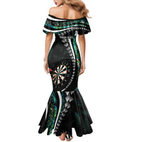 Personalized New Zealand Darts Family Matching Mermaid Dress and Hawaiian Shirt Paua Shell Koiri - Manaia LT7 - Polynesian Pride