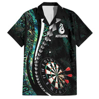 Personalized New Zealand Darts Family Matching Off Shoulder Maxi Dress and Hawaiian Shirt Paua Shell Koiri - Manaia LT7 Dad's Shirt - Short Sleeve Green - Polynesian Pride