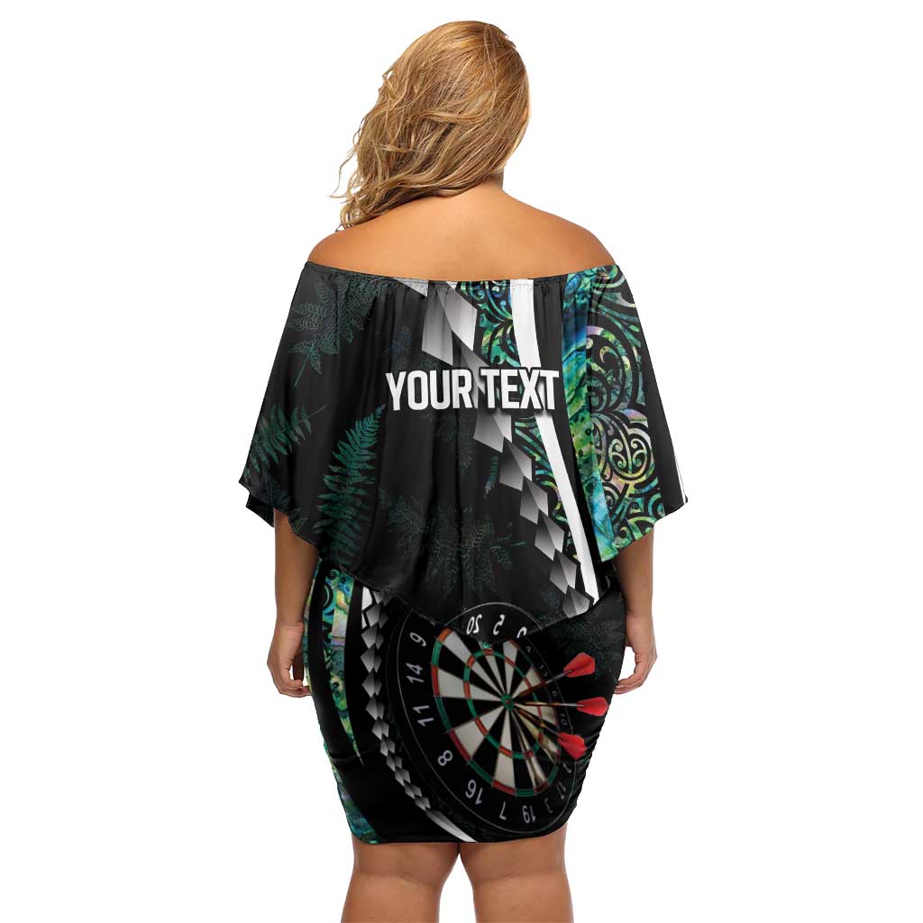 Personalized New Zealand Darts Family Matching Off Shoulder Short Dress and Hawaiian Shirt Paua Shell Koiri - Manaia LT7 - Polynesian Pride