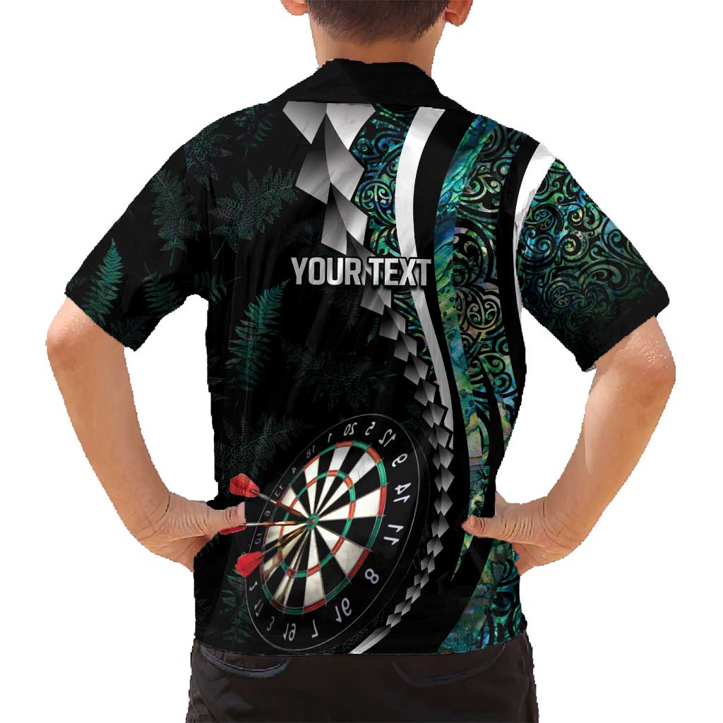 Personalized New Zealand Darts Family Matching Puletasi and Hawaiian Shirt Paua Shell Koiri - Manaia