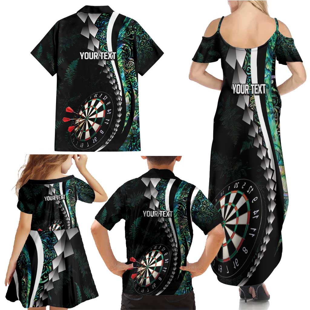 Personalized New Zealand Darts Family Matching Summer Maxi Dress and Hawaiian Shirt Paua Shell Koiri - Manaia LT7 - Polynesian Pride