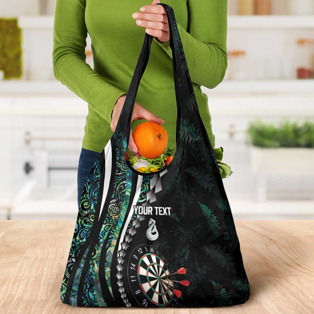 Personalized New Zealand Darts Grocery Bag Paua Shell Koiri - Manaia