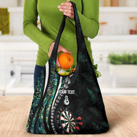 Personalized New Zealand Darts Grocery Bag Paua Shell Koiri - Manaia