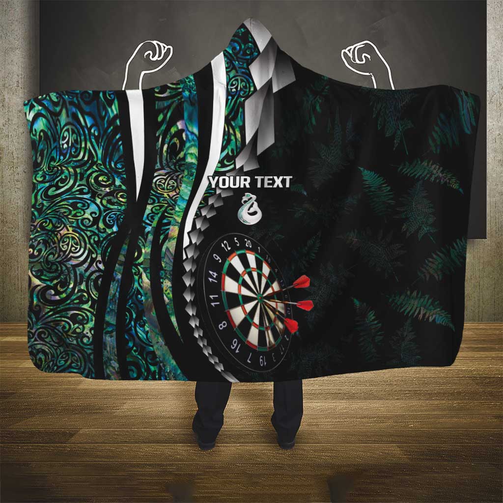 Personalized New Zealand Darts Hooded Blanket Paua Shell Koiri - Manaia