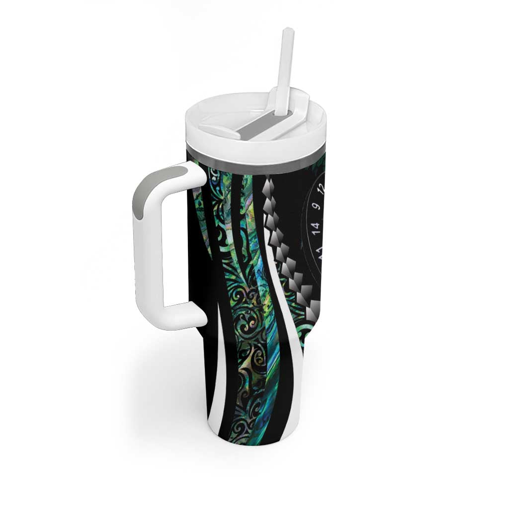Personalized New Zealand Darts Tumbler With Handle Paua Shell Koiri - Manaia