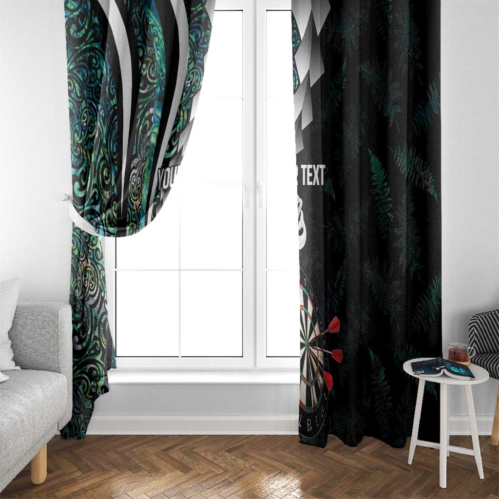 Personalized New Zealand Darts Window Curtain Paua Shell Koiri - Manaia