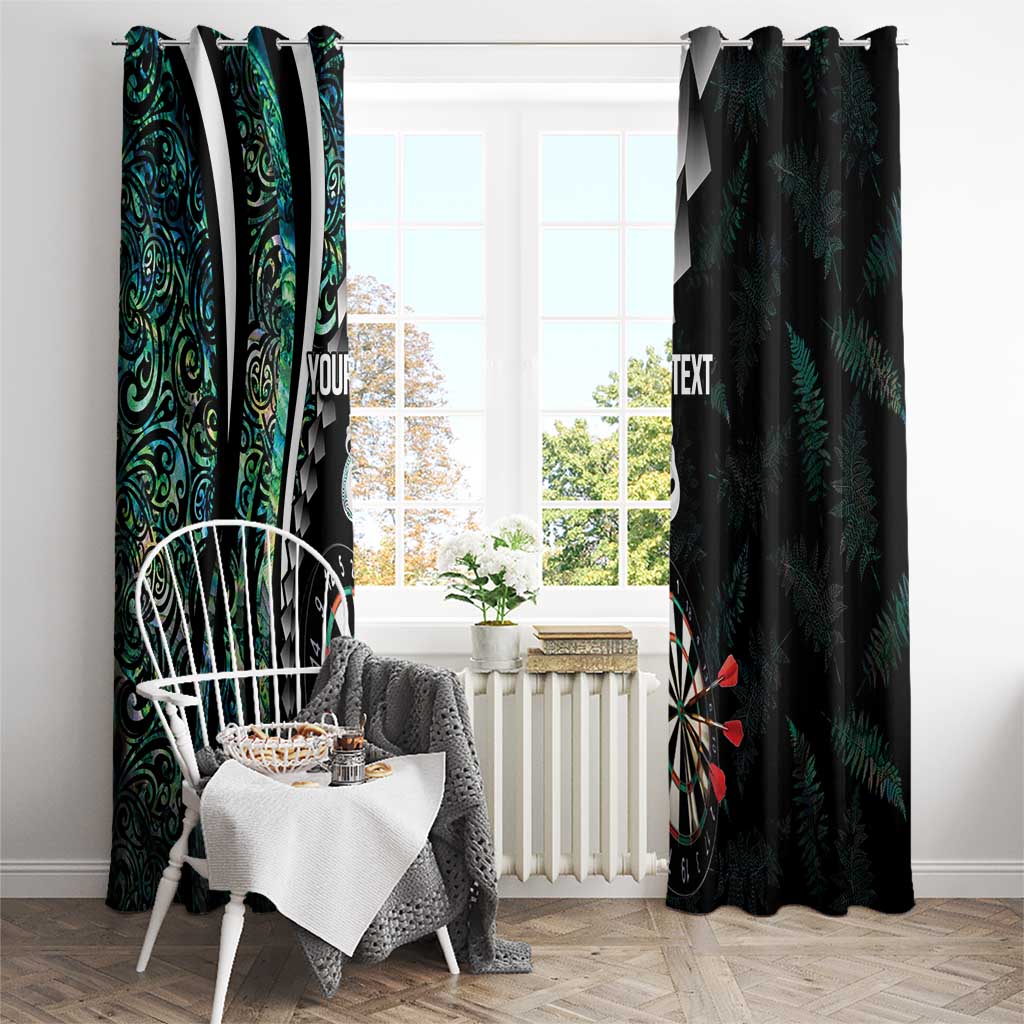 Personalized New Zealand Darts Window Curtain Paua Shell Koiri - Manaia