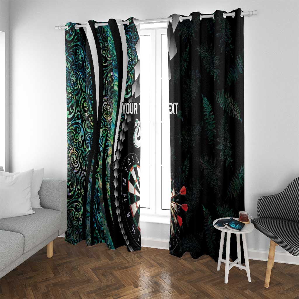 Personalized New Zealand Darts Window Curtain Paua Shell Koiri - Manaia