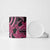 Aotearoa Maori Ceramic Mug Pink Fern Ribbons on Black - Polynesian Pride