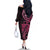 Aotearoa Maori Family Matching Off The Shoulder Long Sleeve Dress and Hawaiian Shirt Pink Fern Ribbons on Black - Polynesian Pride