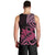 Aotearoa Maori Men Tank Top Pink Fern Ribbons on Black - Polynesian Pride