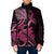 Aotearoa Maori Padded Jacket Pink Fern Ribbons on Black - Polynesian Pride